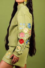 Load image into Gallery viewer, Leaf Green Spirit in Bloom Quarter Zip