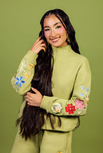 Load image into Gallery viewer, Leaf Green Spirit in Bloom Quarter Zip
