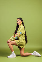 Load image into Gallery viewer, Leaf Green Spirit in Bloom Quarter Zip
