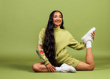 Load image into Gallery viewer, Leaf Green Spirit in Bloom Quarter Zip

